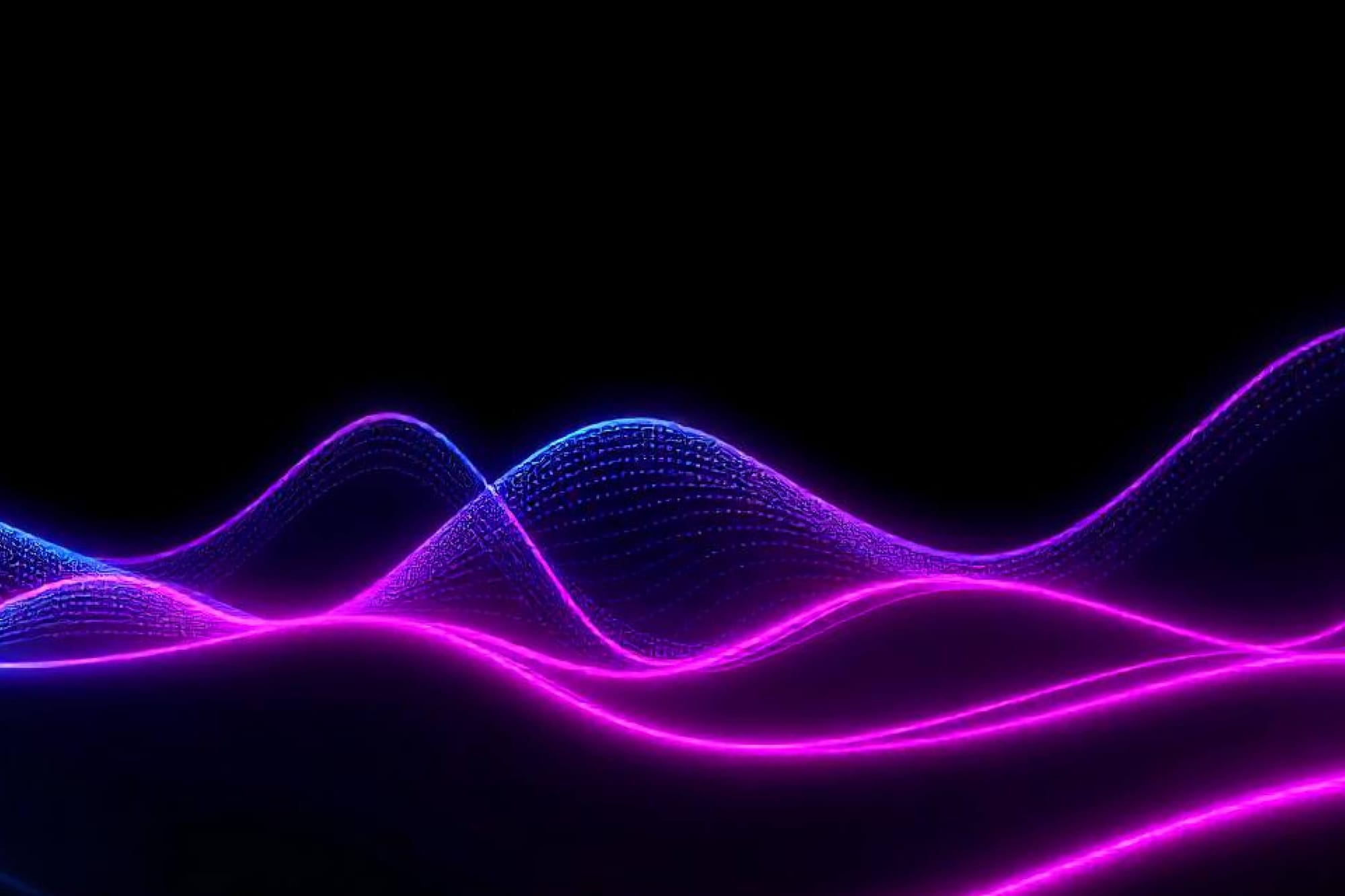 Abstract digital sound waves in vibrant pink and blue hues